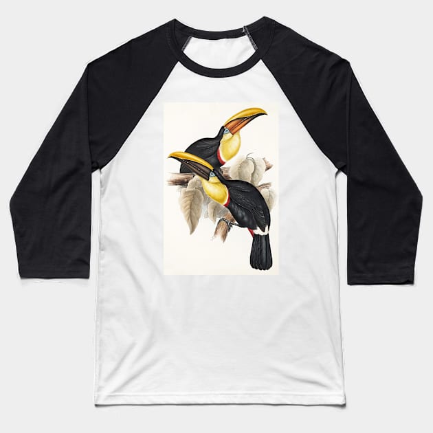 Lemon-Rumped Toucan Art Print 1833-1835 John Gould Vintage Reproduction Baseball T-Shirt by ZiggyPrint